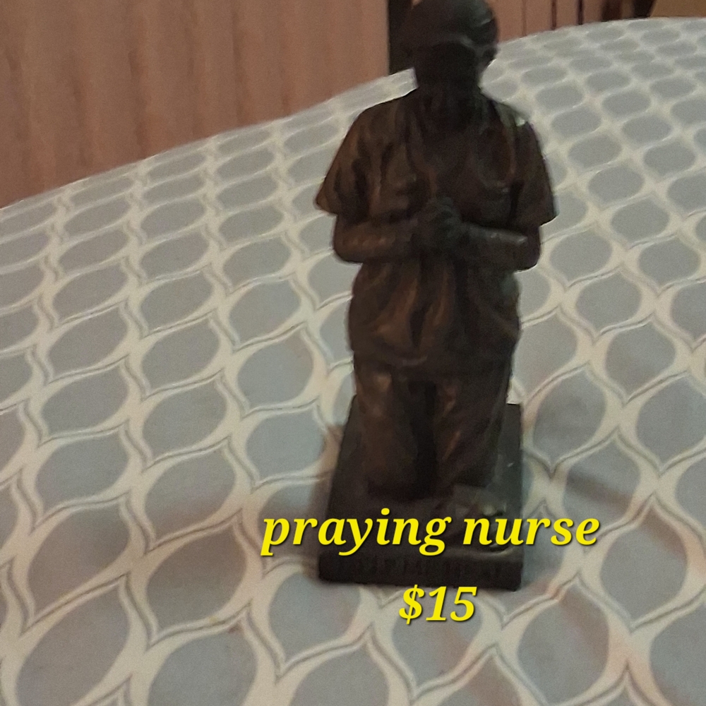 Dark Praying Nurse Figurine